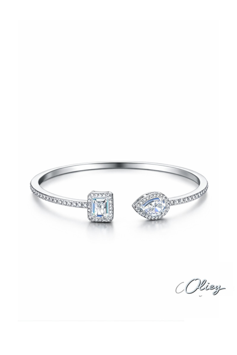 Luxury Geometry Gold Color Cuff Bangle for Women