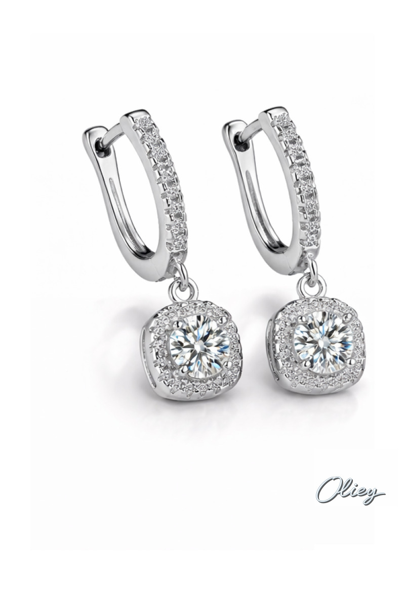 2Ct Moissanite Huggie Hoops in Sterling Silver
