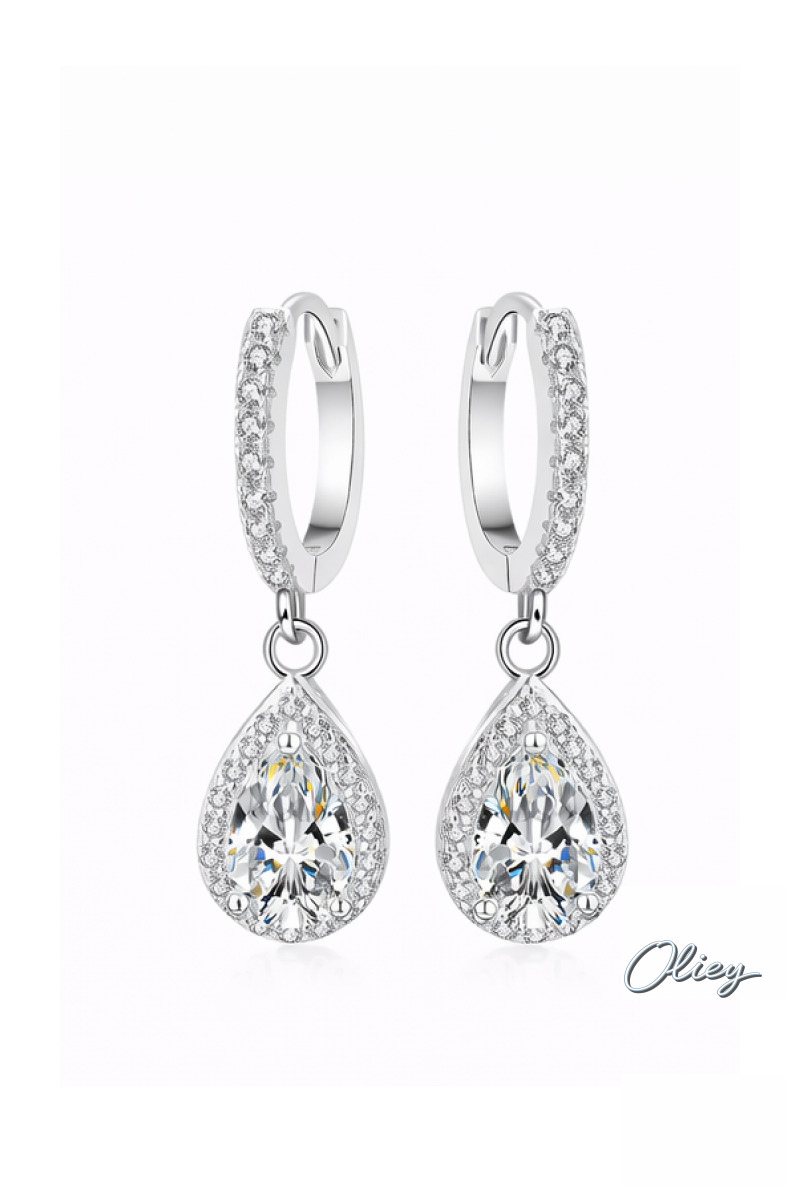 Classic 1-Carat Pear-Cut Moissanite Drop Earrings