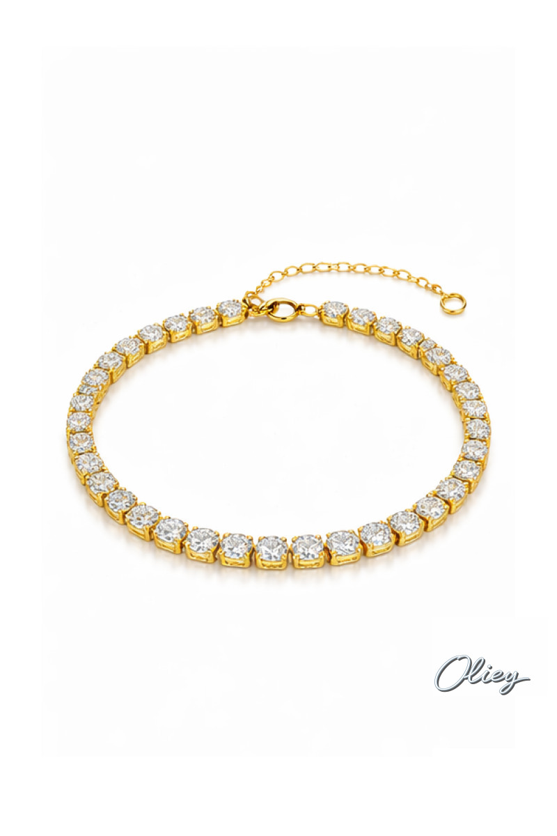 Dazzling 4Mm Zircon Anklet Bracelet