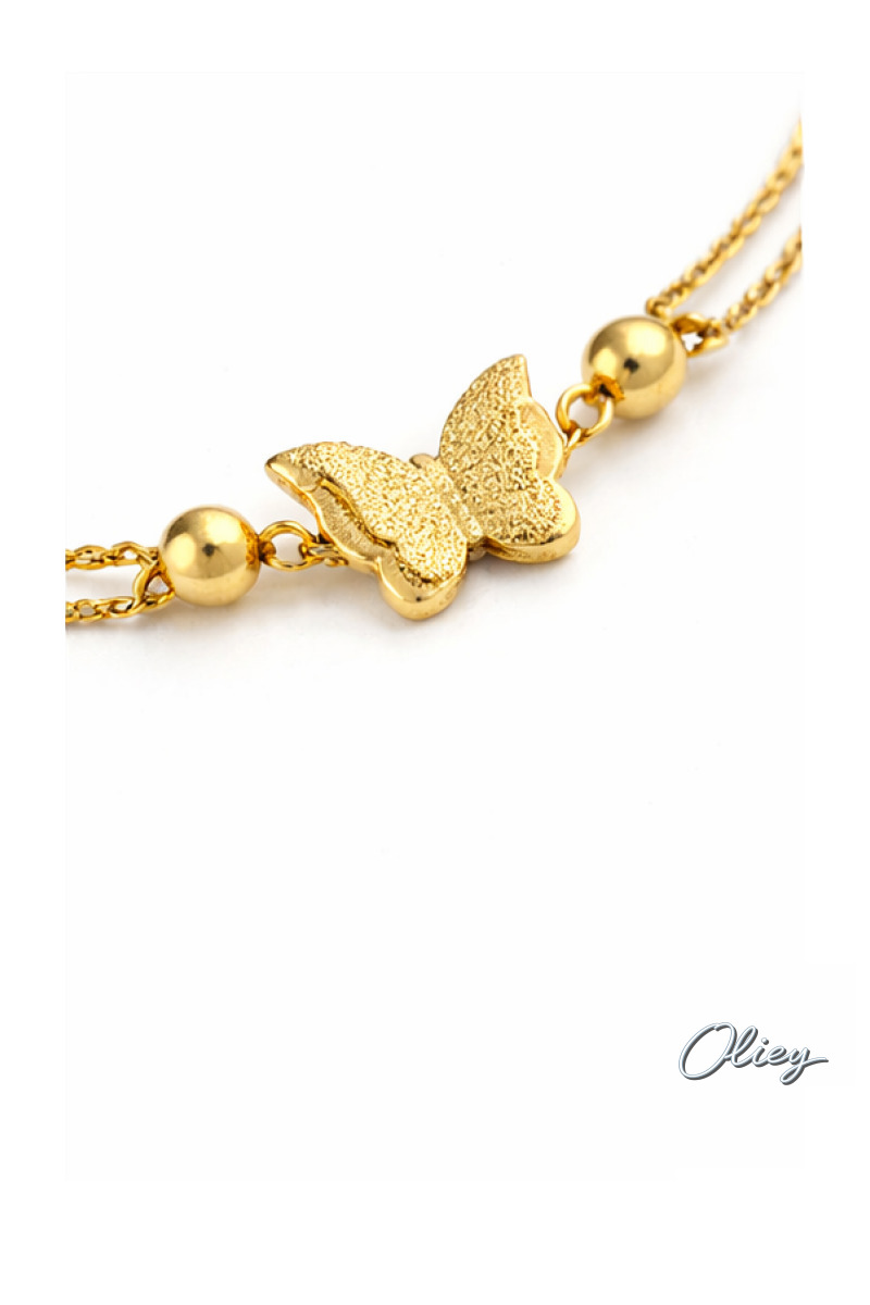 Frosted Butterfly Vintage Beach Style Anklet